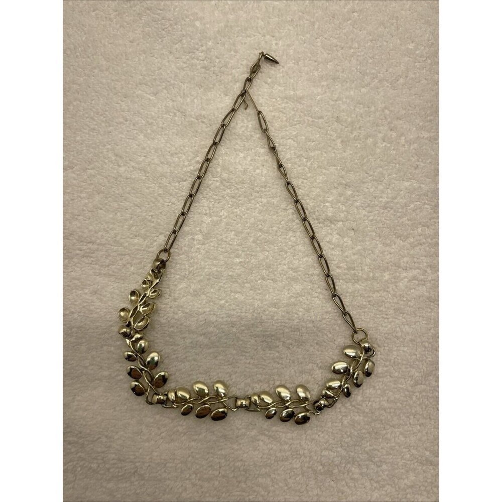 Vintage Gold Tone Necklace 17” Statement